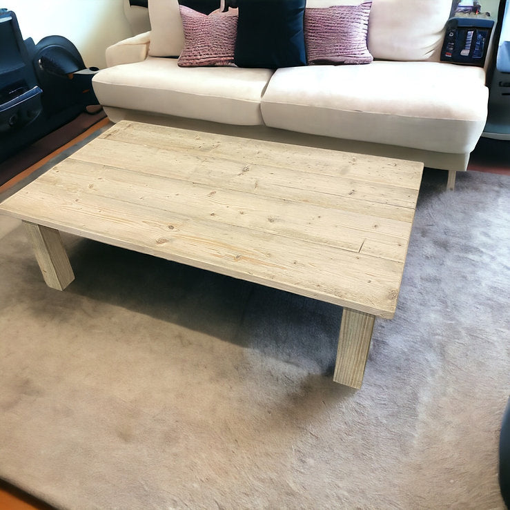 WALSINGHAM Rustic Coffee Table with Chunky Wooden Legs