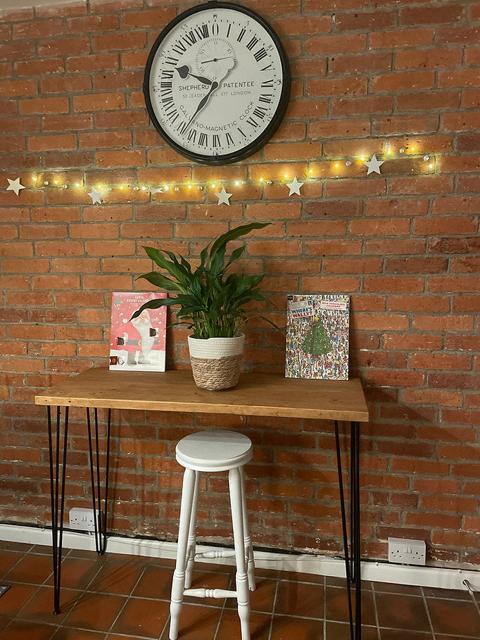 WELLS - Breakfast Bar with Hairpin Legs