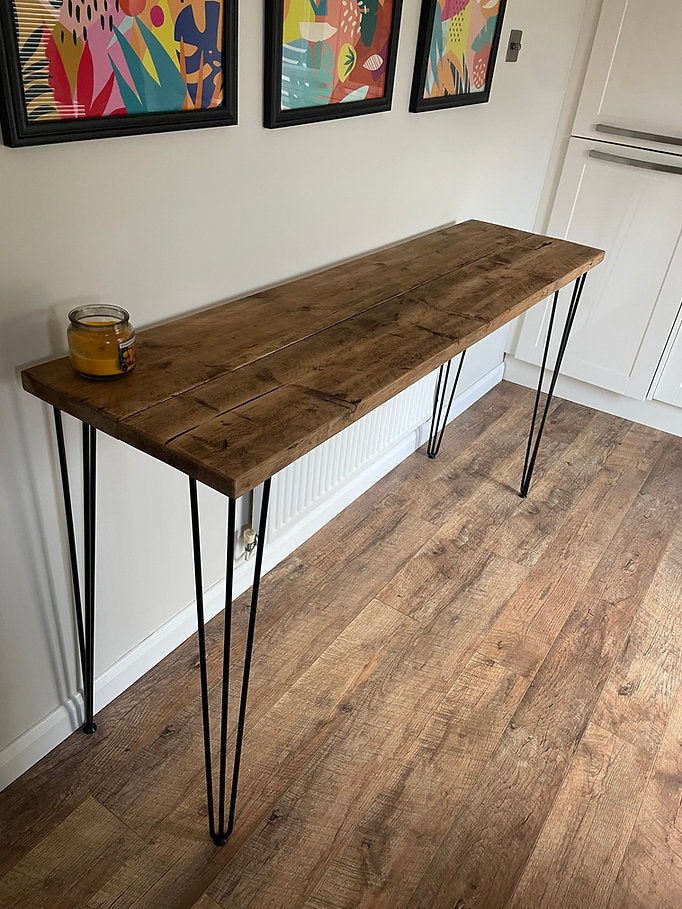 WELLS - Breakfast Bar with Hairpin Legs