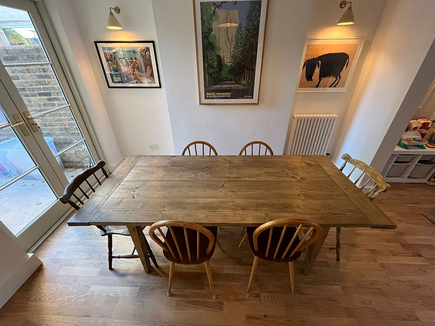 SANDRINGHAM - Wood Extendable Farmhouse Dining Table